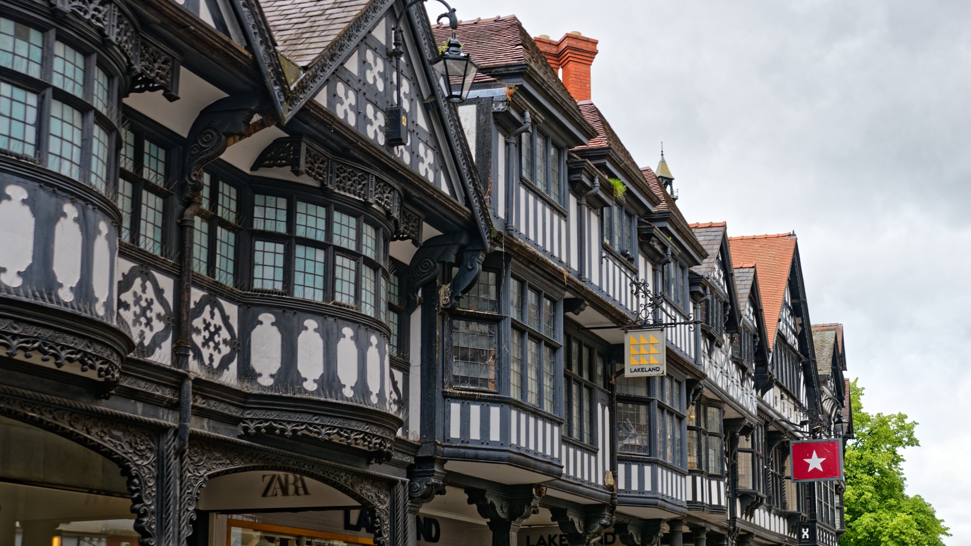 The black-and-white timbered Rows on Northgate Street in Chester